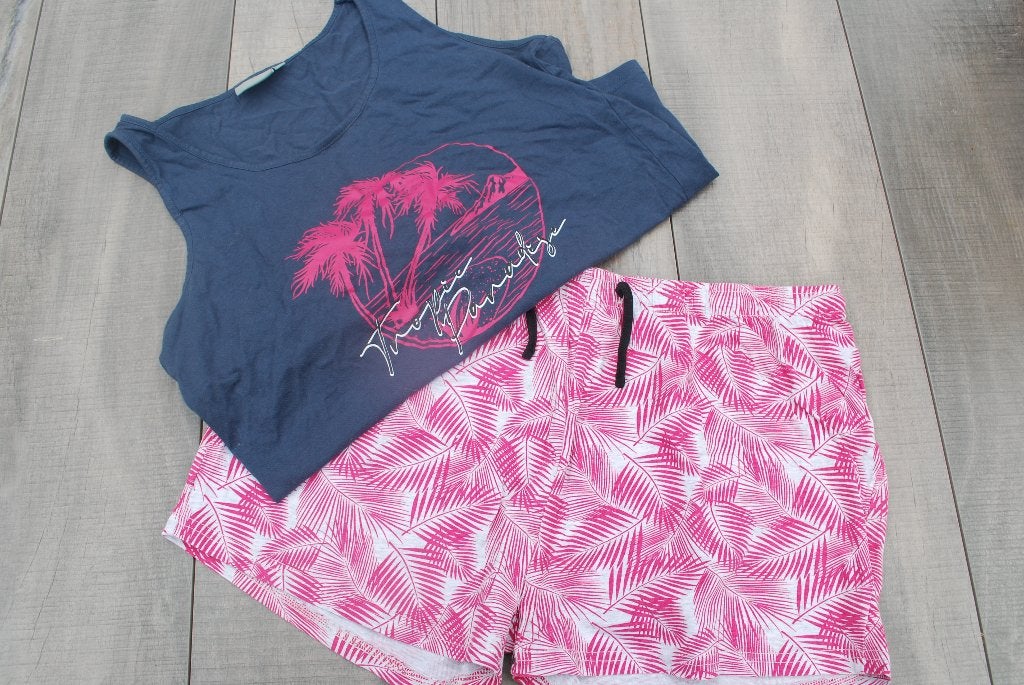Pyjama set broekje en top Tropic Paradise maat L, Kleding | Dames, Ophalen of Verzenden, Zo goed als nieuw, Maat 42/44 (L)