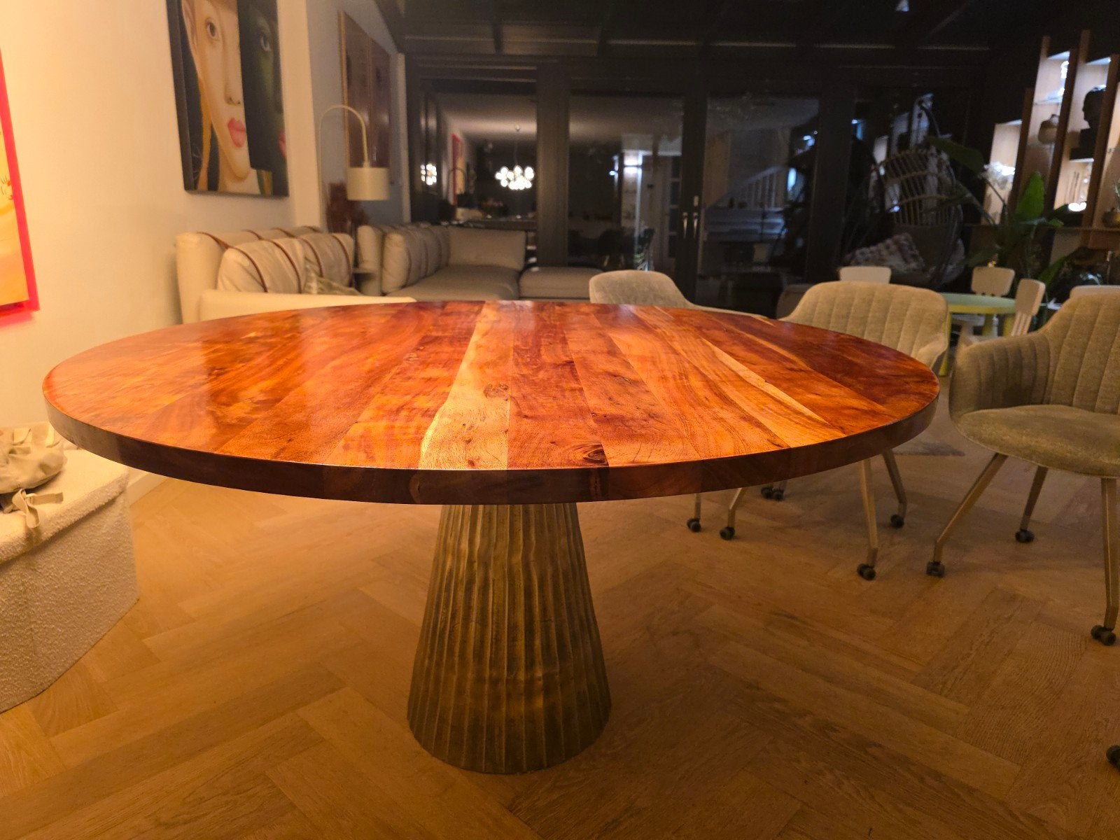 Ronde acaciahouten tafel (150 cm)