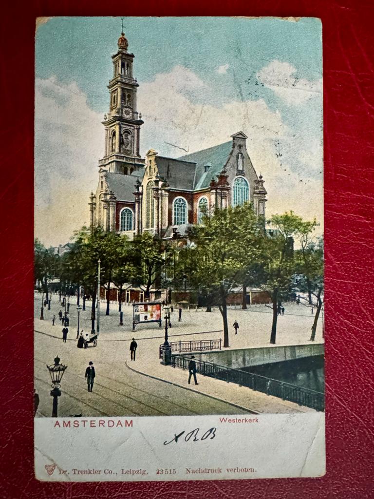 Oude Ansichtkaart Westerkerk Amsterdam (Gelopen), Ophalen of Verzenden, Voor 1920, Gelopen, Noord-Holland