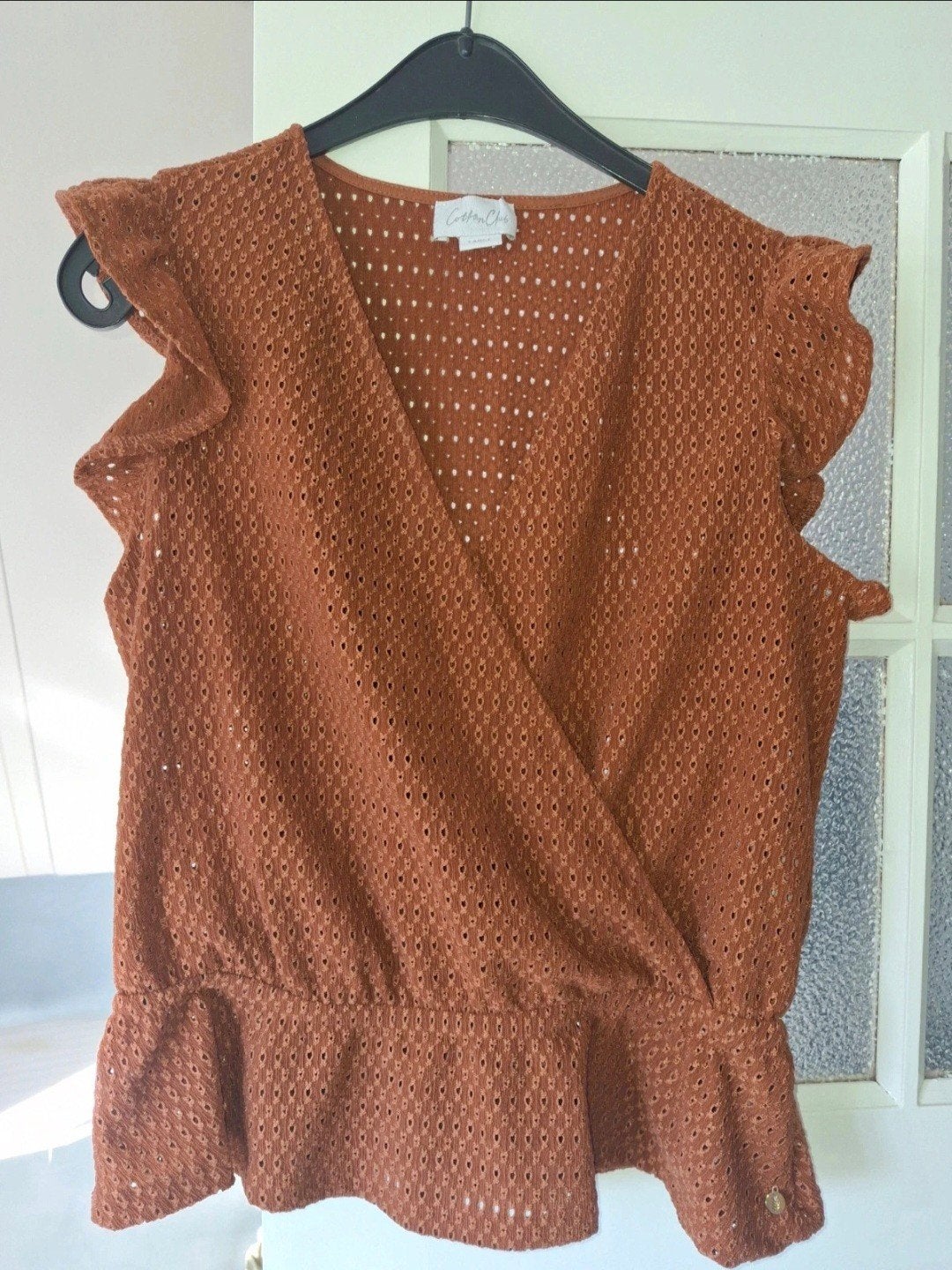 Cotton Club topje maat L (valt als M), Kleding | Dames, Maat 38/40 (M), Bruin, Ophalen of Verzenden, Zonder mouw