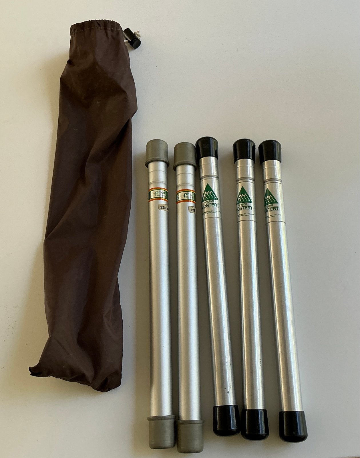 Tent / tarp stokken 125cm., Ophalen of Verzenden, Gebruikt