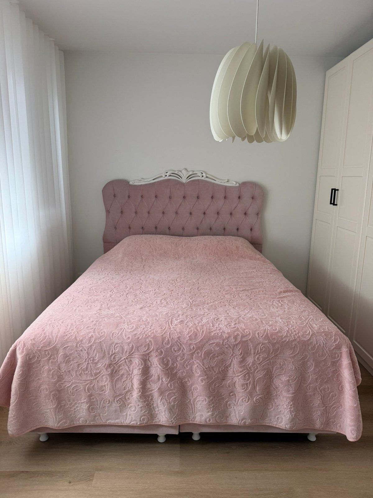 Tweepersoonsbed, Huis en Inrichting, Ophalen, Gebruikt, Tweepersoons, Roze