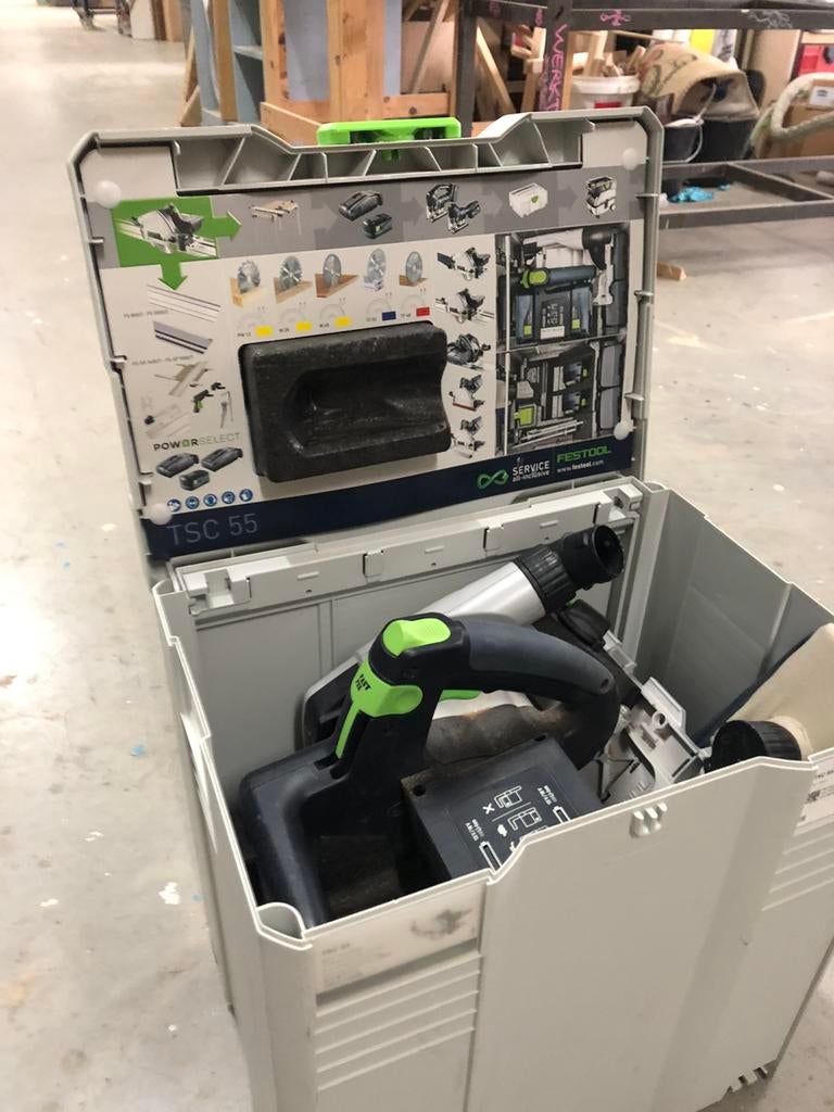 Festool invalzaag tsc55, Overige typen, Ophalen of Verzenden, Zo goed als nieuw, 30 tot 70 mm