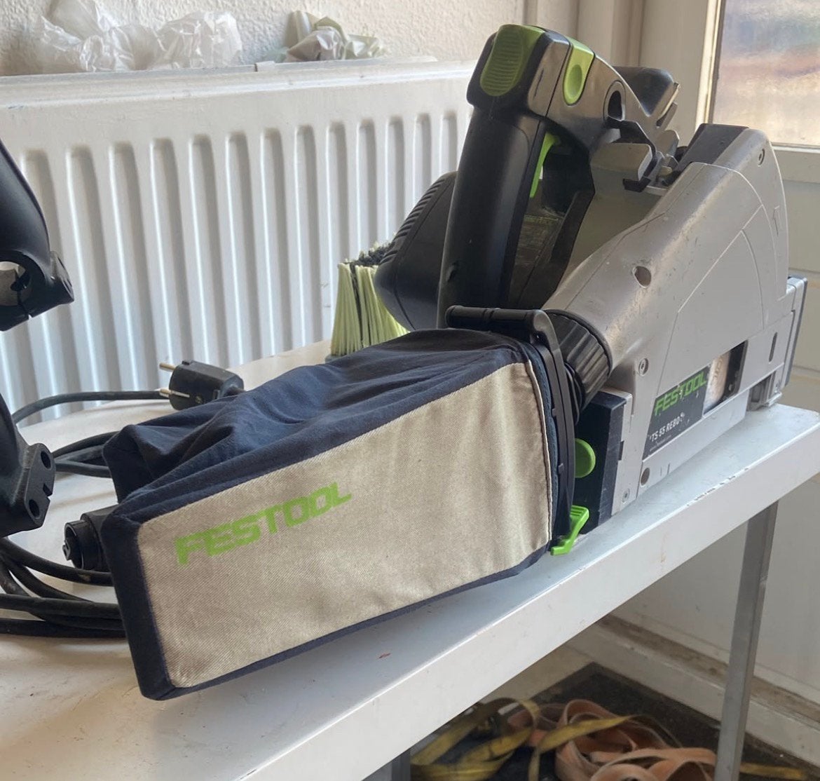 Festool ts 55 met stofzak, Ophalen, Invalzaag, Zo goed als nieuw, 30 tot 70 mm