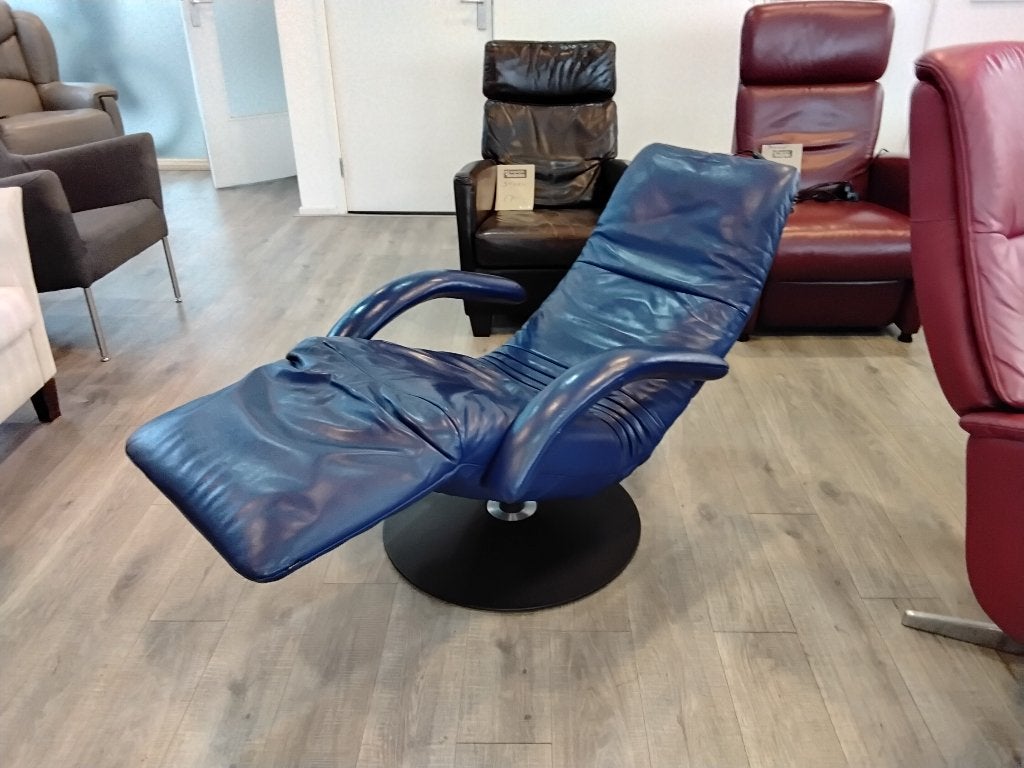 Jori relaxfauteuil, blauw. Prima staat! Second Life Wolvega, Ophalen, Gebruikt, Blauw, Leer