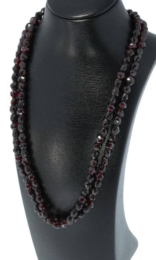 Granaat antieke ketting zilveren fraai groot haak slot, Sieraden, Tassen en Uiterlijk, Antieke sieraden, Verzenden, Zilver, Ketting