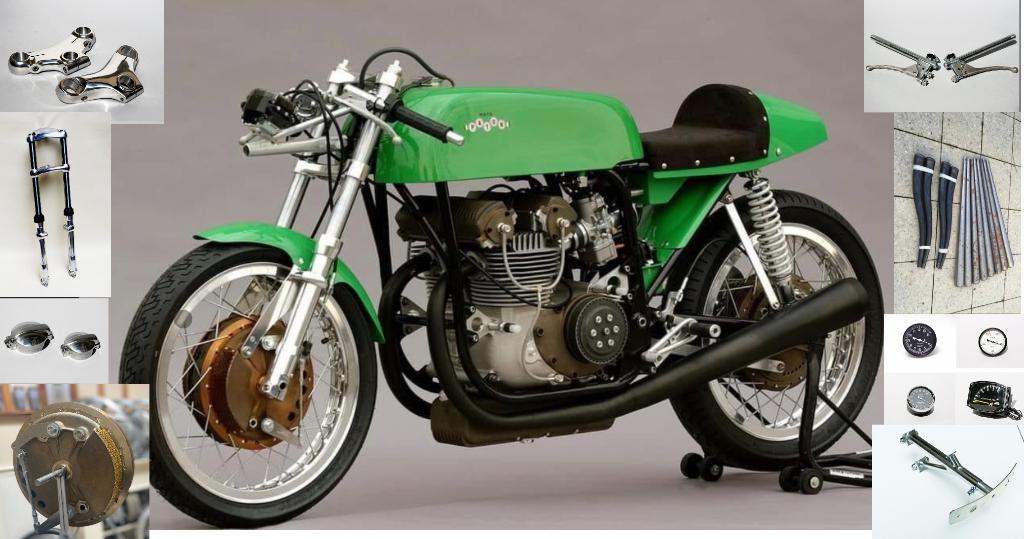 TROMMELREM Clasic racer caferacer, Motoren, Ophalen, Nieuw