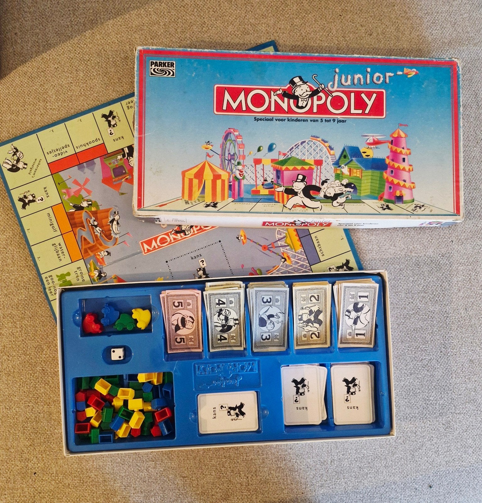 Monopoly Junior Bordspel - Vintage Parker Editie, Drie of vier spelers, Ophalen of Verzenden, Gebruikt, Parker