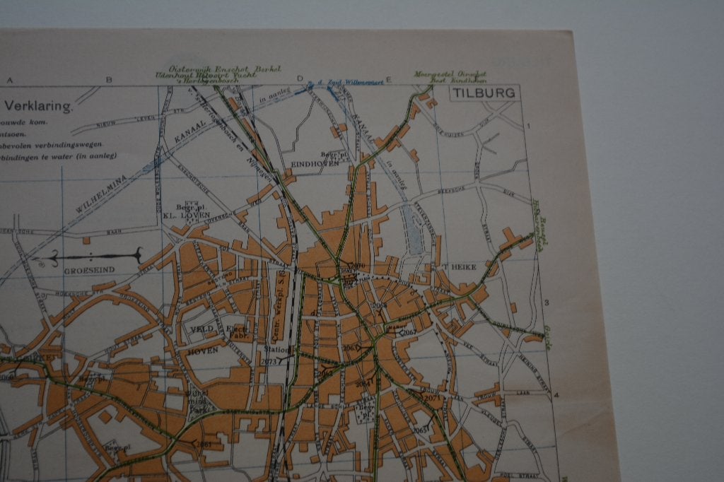 TILBURG PLATTEGROND CHROMOLITHO ANWB 1901-1920 E67, Gelezen, Verzenden, 2000 tot heden, ANWB Cartografie