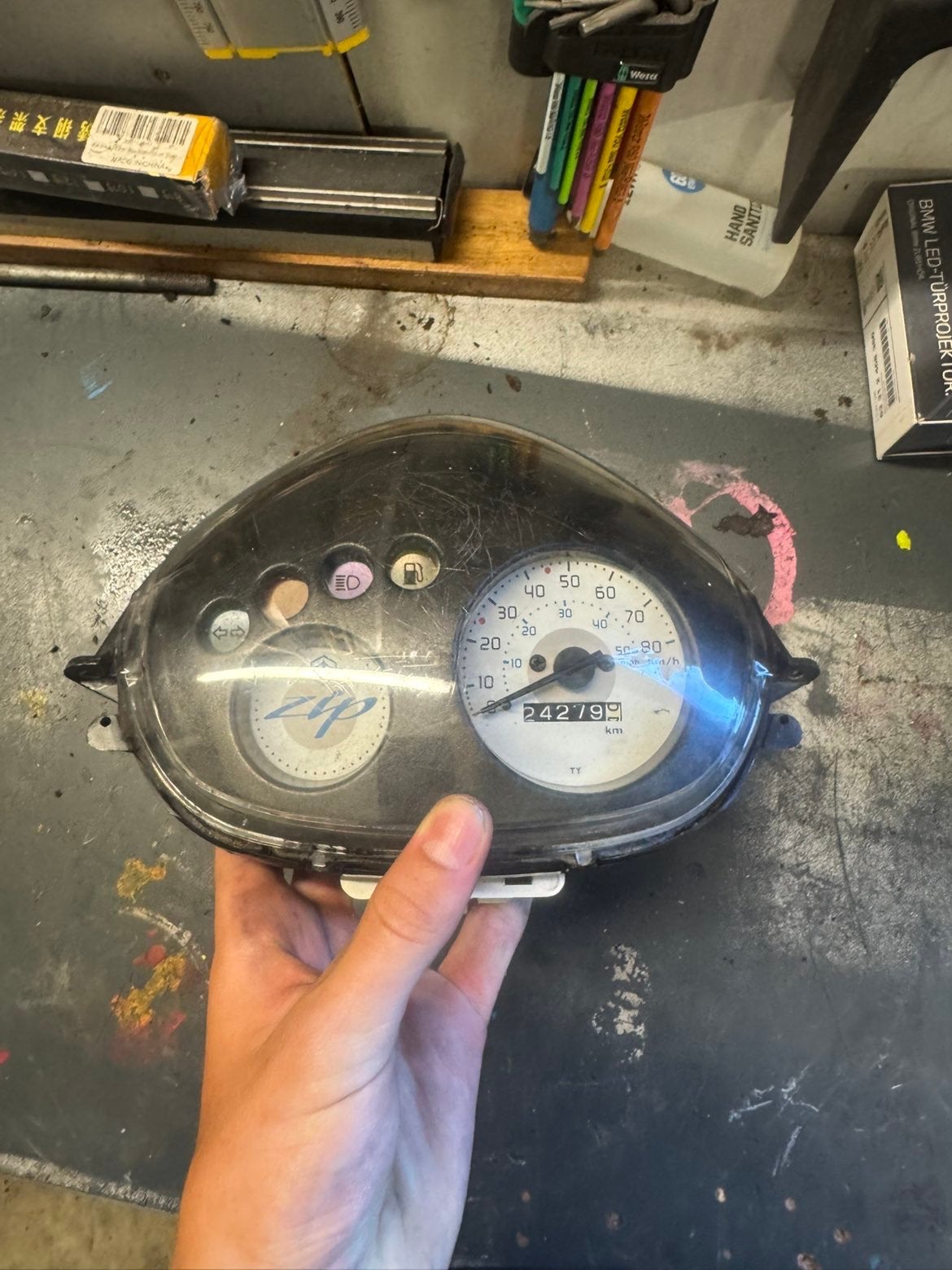 Piaggio Zip teller+Koplamp, Ophalen of Verzenden, Zo goed als nieuw, Koplamp, Piaggio