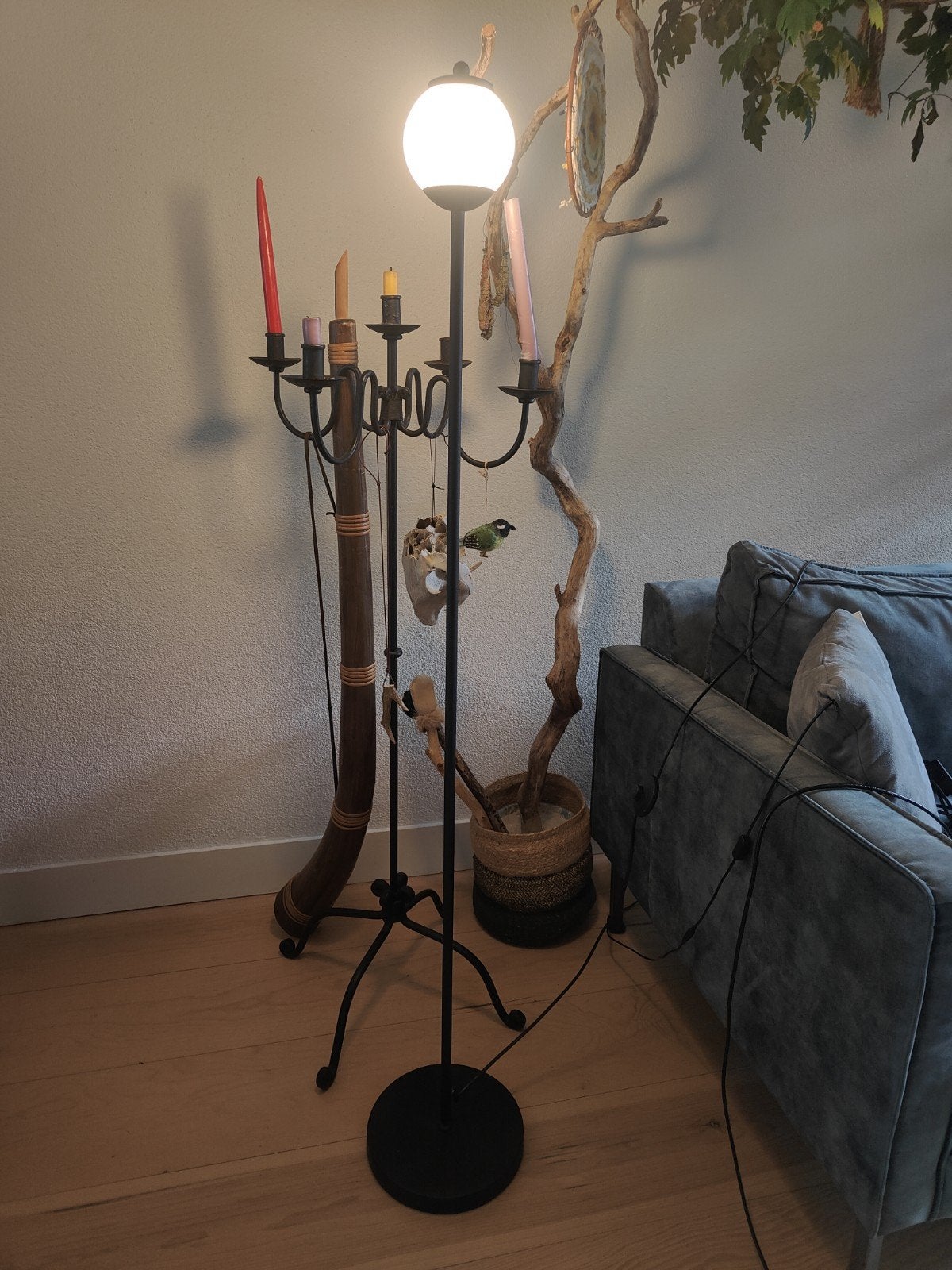 Vloerlamp met plastic bol, voor creatief gebruik, Ophalen, Gebruikt, Kunststof, 150 tot 200 cm