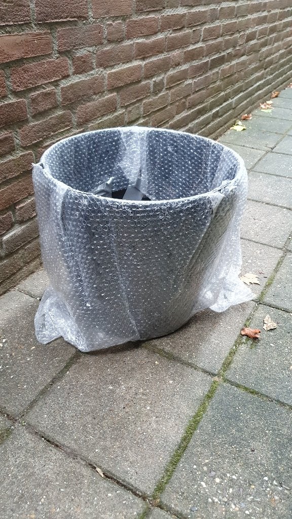 Zwarte ronde kunststof bloempot hoogglans, Kunststof, Gebruikt, Rond, Binnen