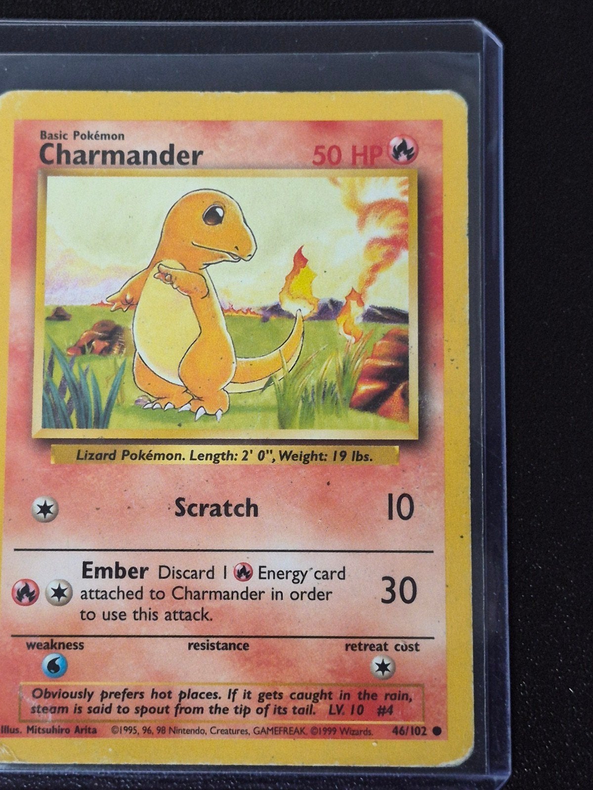 Pokémon Charmander Basis Kaart 50 HP - Vintage, Ophalen of Verzenden, Gebruikt, Losse kaart
