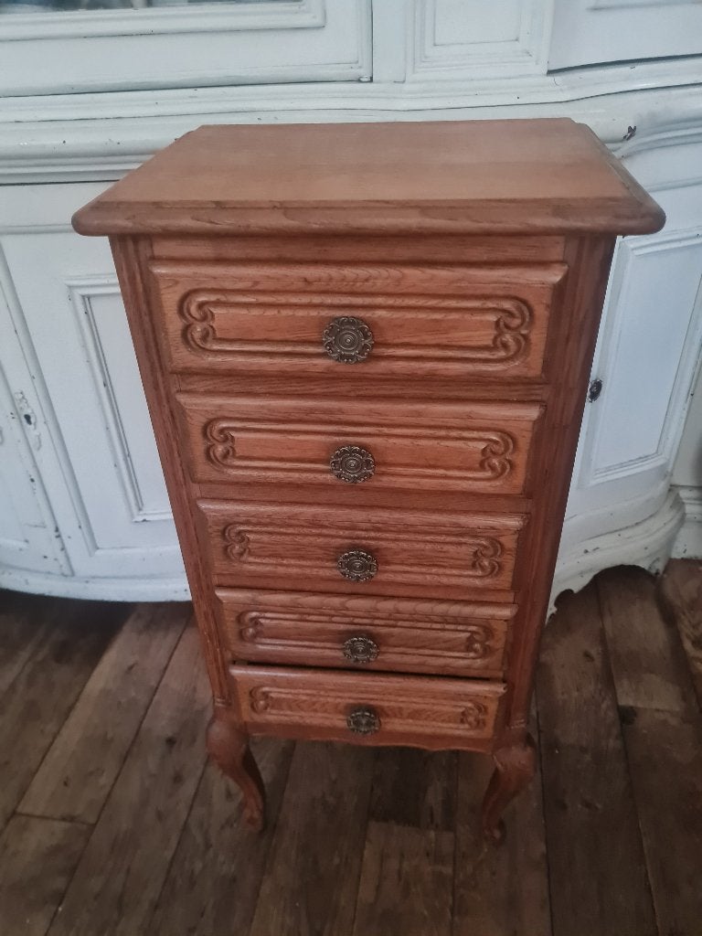 Handzaam formaat vintage ladekastje Queen Ann foto 1t/m7, Heikant 21 Kaatsheuvel, Minder dan 50 cm, 5 laden of meer, Verzenden