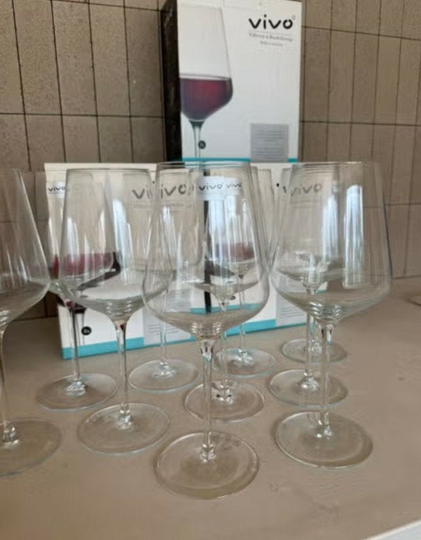 8 vivo villeroy en boch rode wijnglazen, Glas of Glazen, Villeroy & Boch, Ophalen of Verzenden, Glas