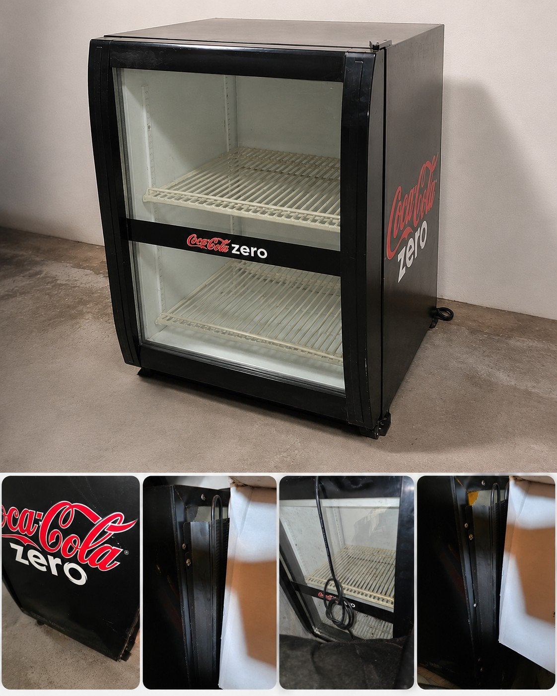 Vintage tafelmodel koelkast Coca Cola Zero, Ophalen, Minder dan 85 cm, Minder dan 75 liter, Zonder vriesvak