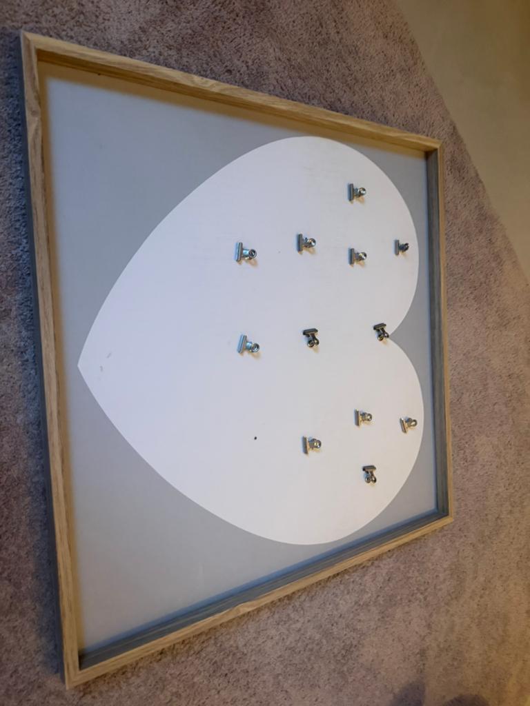 Prikbord/klipjesbord 60x60, Huis en Inrichting, Ophalen, Gebruikt, Hout