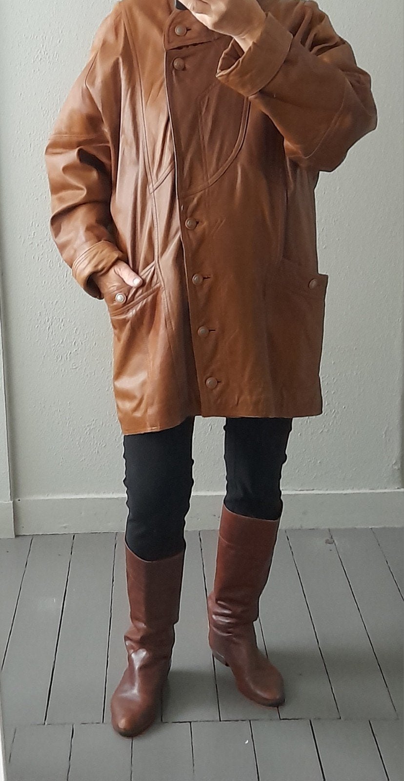 Vintage Leren Jas Jaren 80 maat 40 Retro, Ophalen of Verzenden, Persoonlijke verzorging