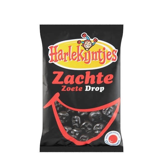 10 zakken Harlekijntjes zachte zoete drop 300 gram, Ophalen of Verzenden