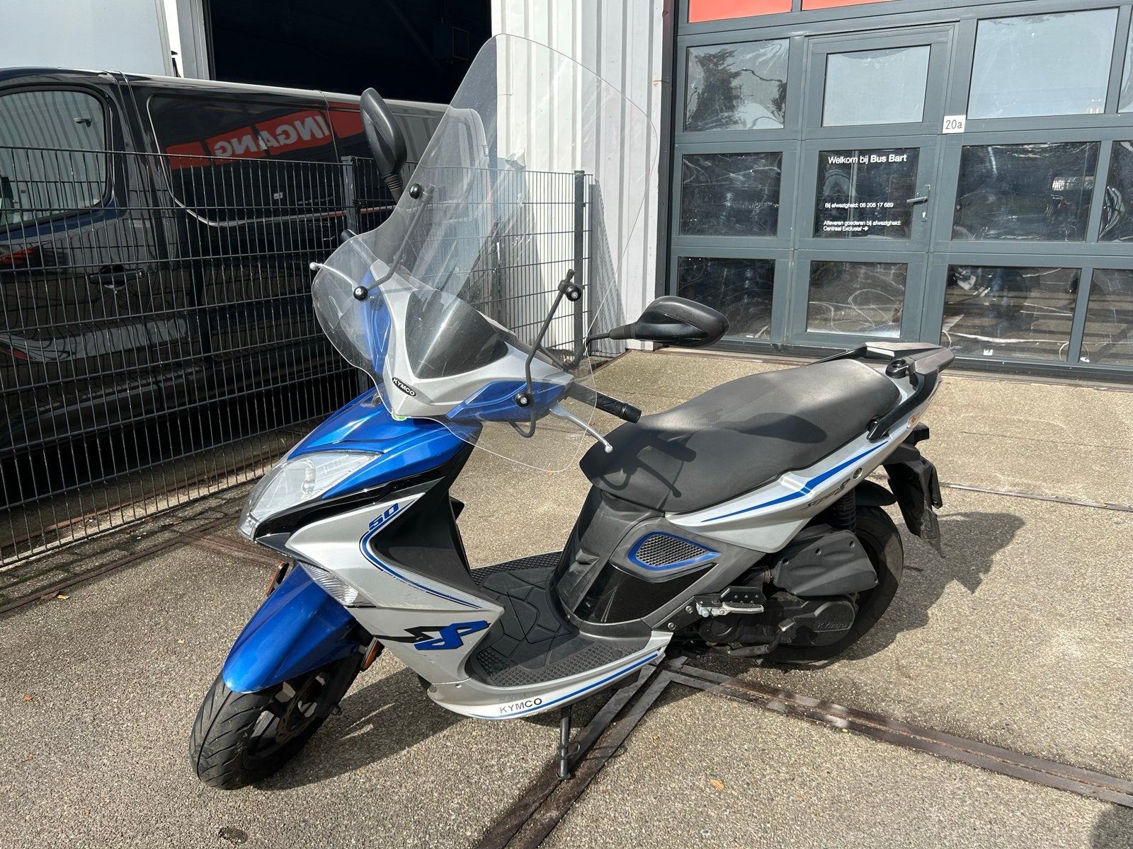 Kymco Super 8 Scooter - Blauw/Zilver, Ophalen, Gebruikt, Maximaal 45 km/u, Benzine