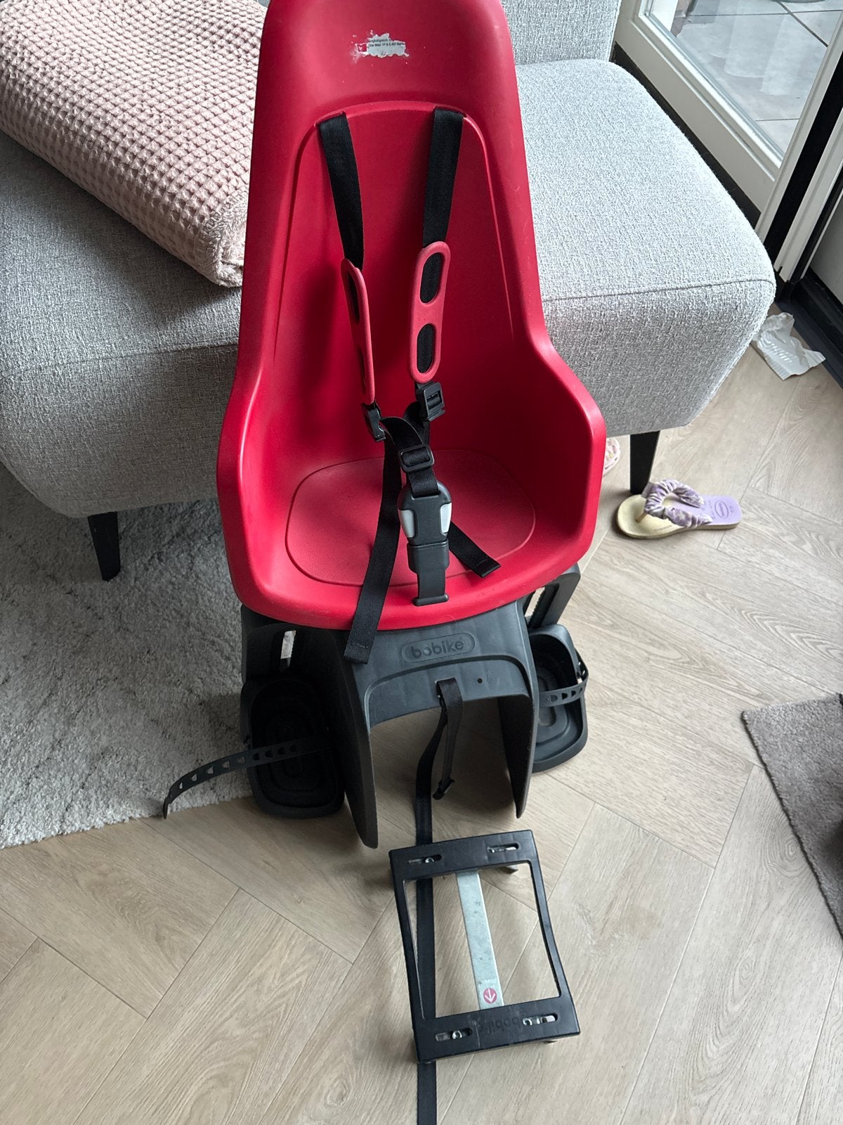 Bobike Achterzitje Rood fietsstoeltje, Ophalen, Achterzitje, 9 t/m 18 kg, Gebruikt
