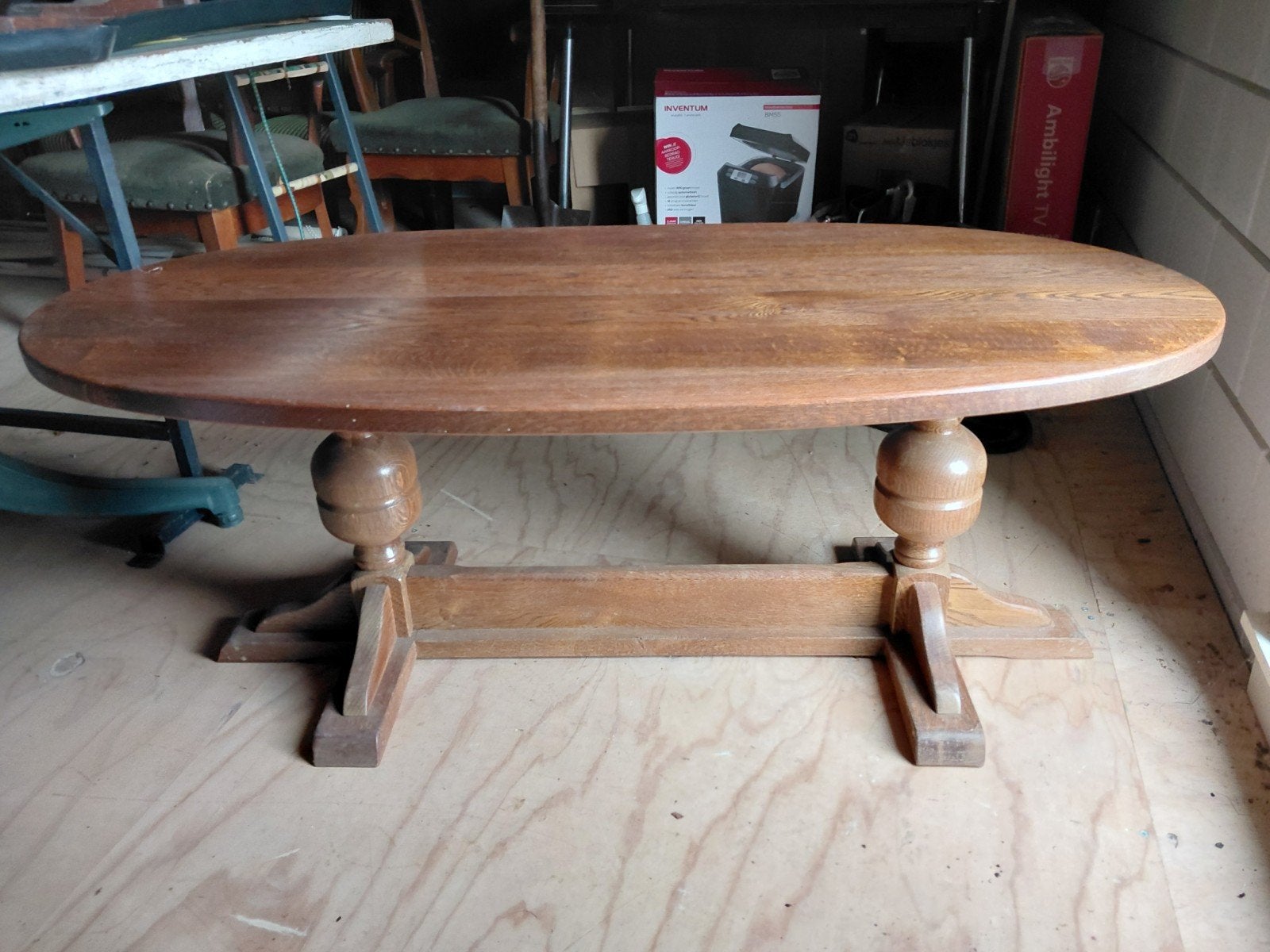 Vintage eikenhouten salontafel, Ophalen