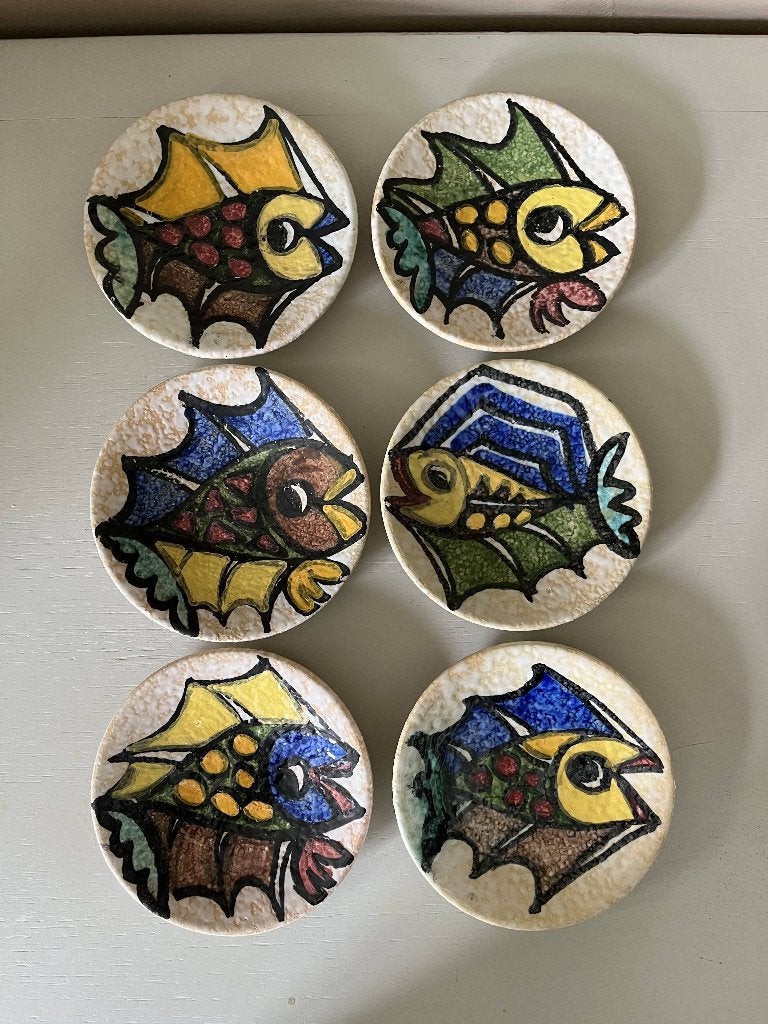 Vintage Sanguino Toledo Spanje aardewerk tapasbordjes, Antiek en Kunst, Antiek | Keramiek en Aardewerk, Ophalen of Verzenden