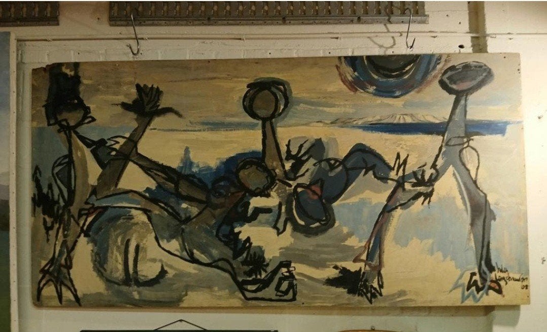 Vintage expressionistisch schilderij 1968 Jules Verschuuren, Ophalen