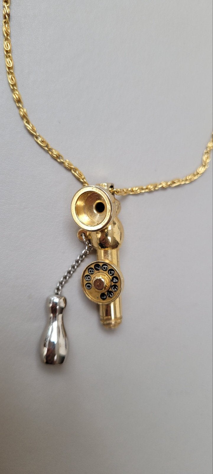 vintage telefoon, Gebruikt, Ophalen of Verzenden, Goud, Overige materialen