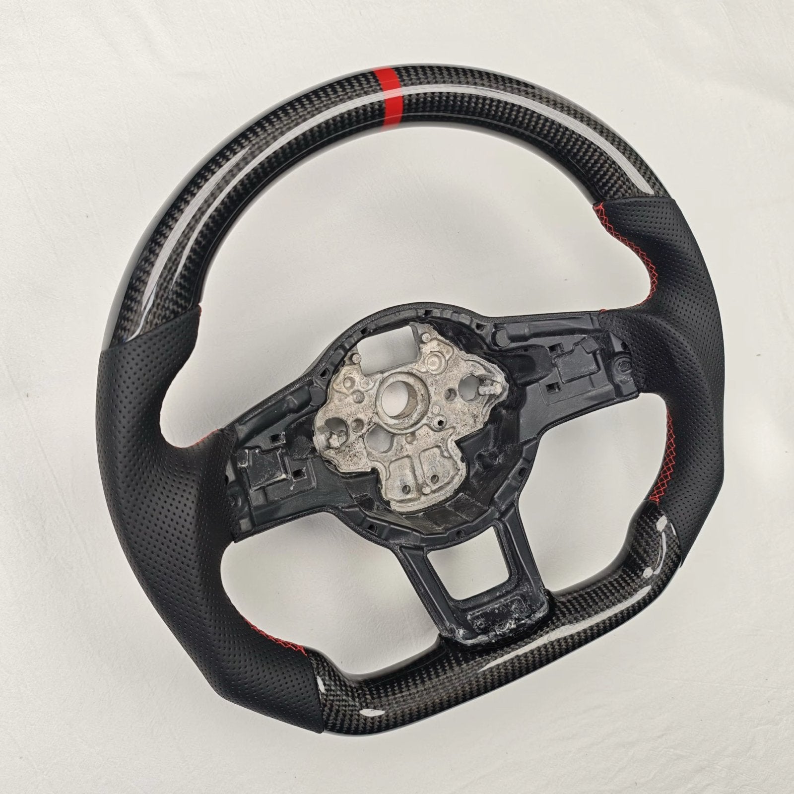 Carbon Stuurwiel VW Golf 7 / 7.5 GTI GTD R TSI TDI – Rood, Auto-onderdelen, Ophalen of Verzenden, Nieuw, Universele onderdelen