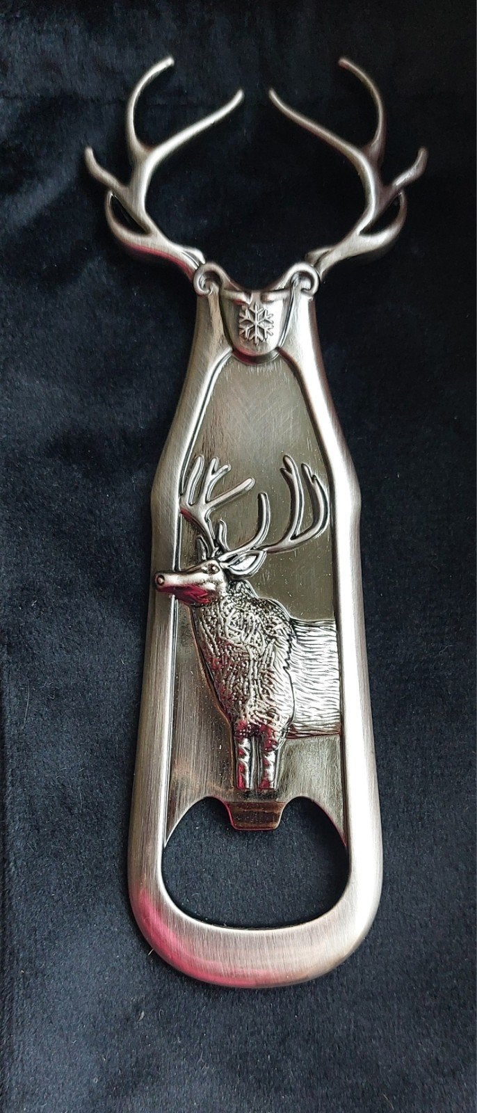 Flessenopener met hertenkop en gewei - Zilverkleurig, Vintage, Ophalen of Verzenden, Nieuw, Zilver