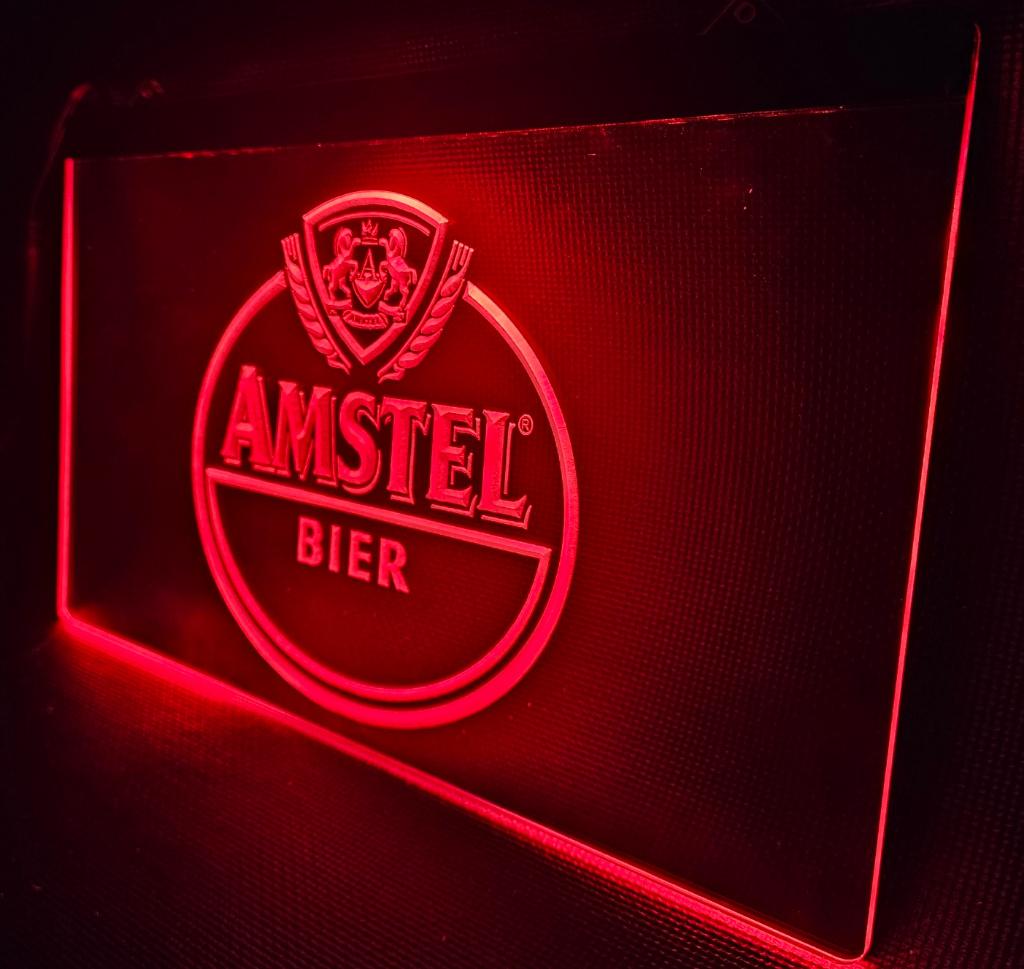 Amstel ledlamp rood led reclame lamp wanddeco decoratie, Ophalen of Verzenden, Nieuw, Reclamebord, Plaat of Schild, Amstel