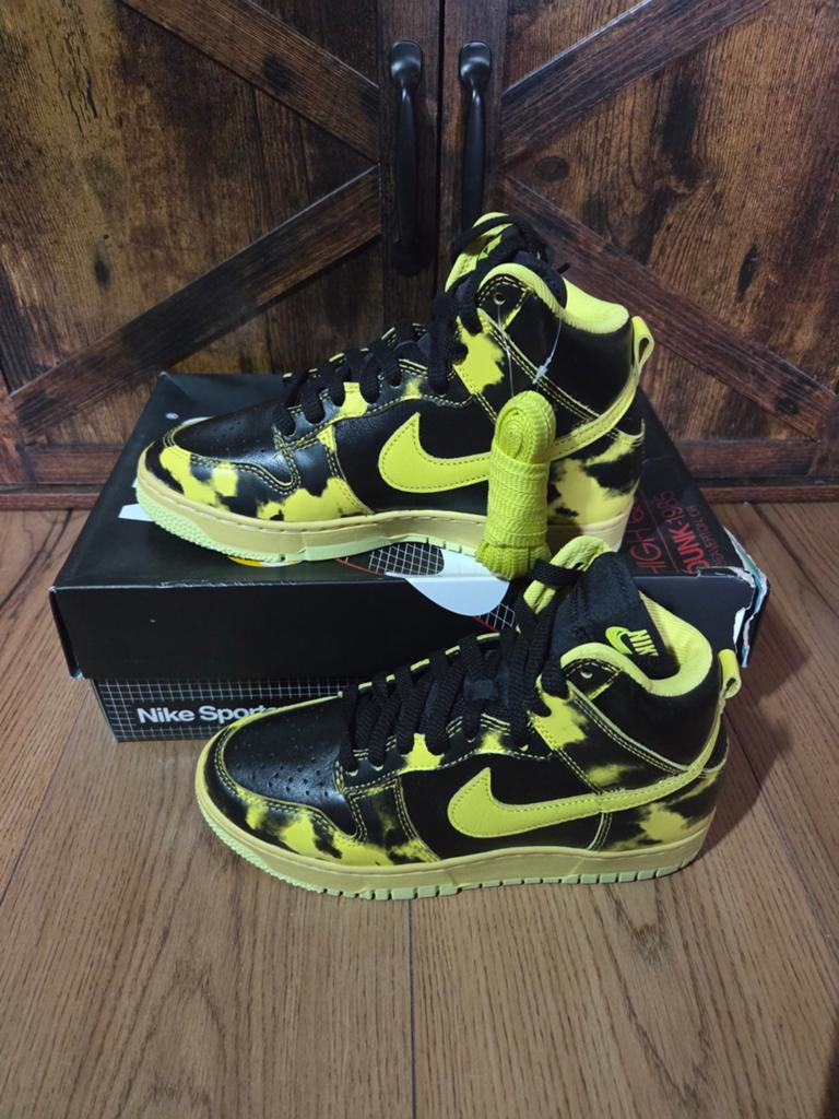 Nike Dunk High 1985 Acid Wash Yellow - Maat 38,5, Overige kleuren, Nike, Ophalen of Verzenden, Sneakers of Gympen