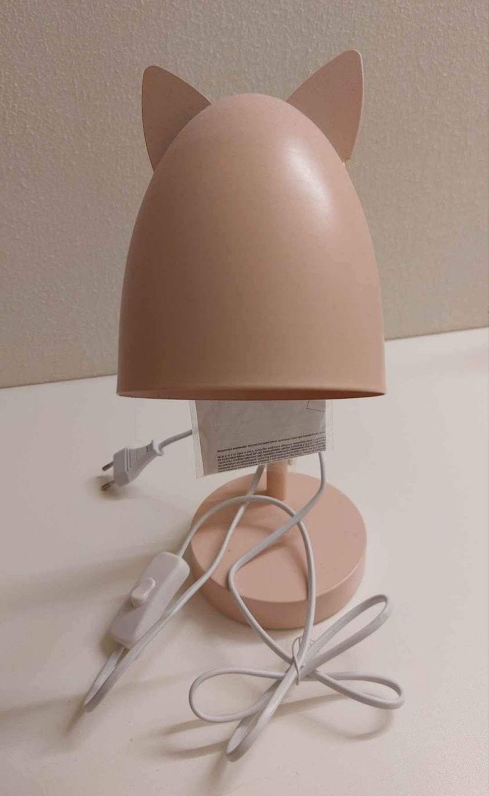 2x Roze kinderlampje met kattenoortjes - Zo goed als nieuw, Ophalen of Verzenden, Zo goed als nieuw, Lamp