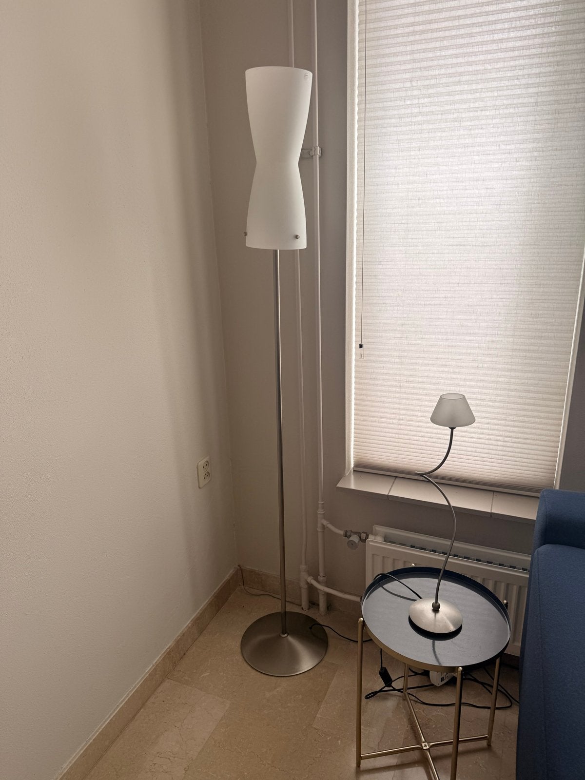 Set van 3 lampen: 1 grote vloerlamp en 2 kleine tafellampen, Ophalen, Gebruikt, Metaal, 150 tot 200 cm