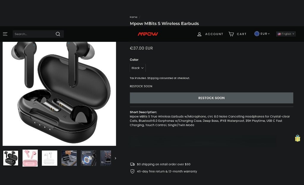200 stuks MPoW MBiTS S True Wireless Earbuds (partij), Audio, Tv en Foto, Koptelefoons, Overige merken, In-ear, Nieuw, Ophalen of Verzenden