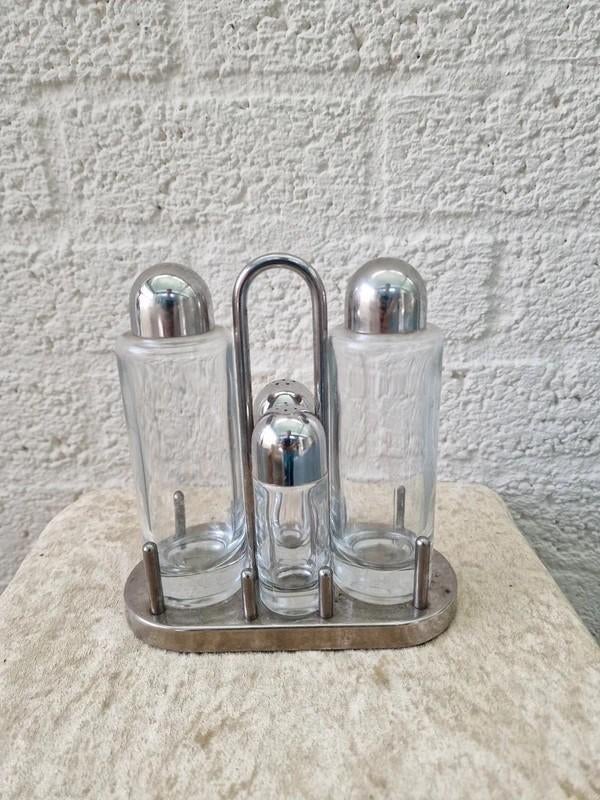 Alessi 5070 Condiment Set Ettore Sottsass, Huis en Inrichting, Ophalen of Verzenden, Overige materialen, Overige stijlen, Overige typen