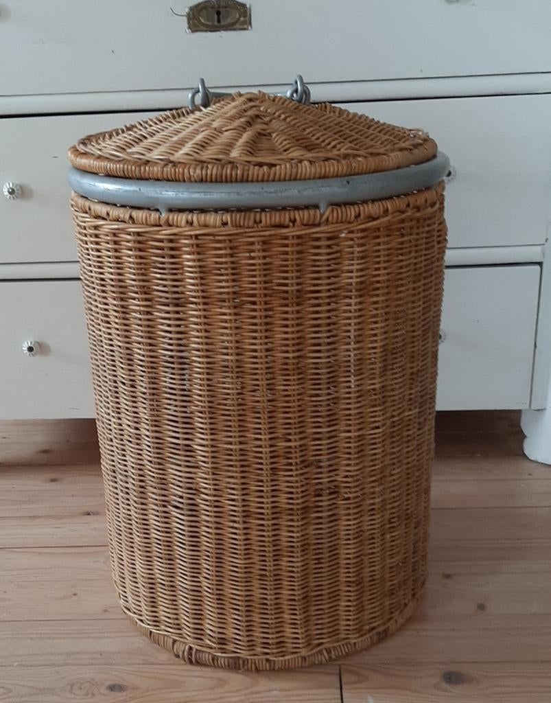 Rieten wasmand, Ophalen of Verzenden, Zo goed als nieuw, Rond, Riet