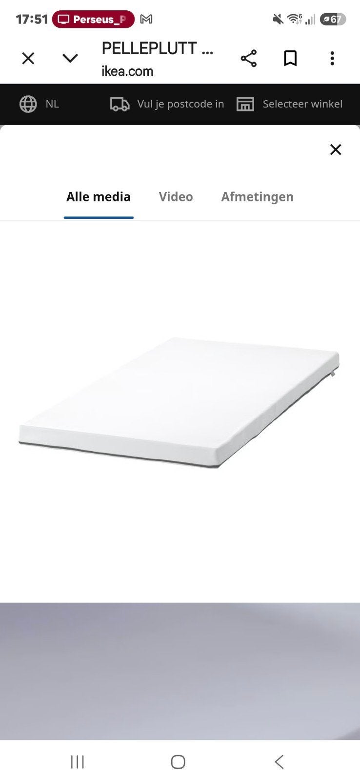 Ikea kindermatras Pelleplutt, Ophalen, Zo goed als nieuw, Twijfelaar, 70 cm of minder