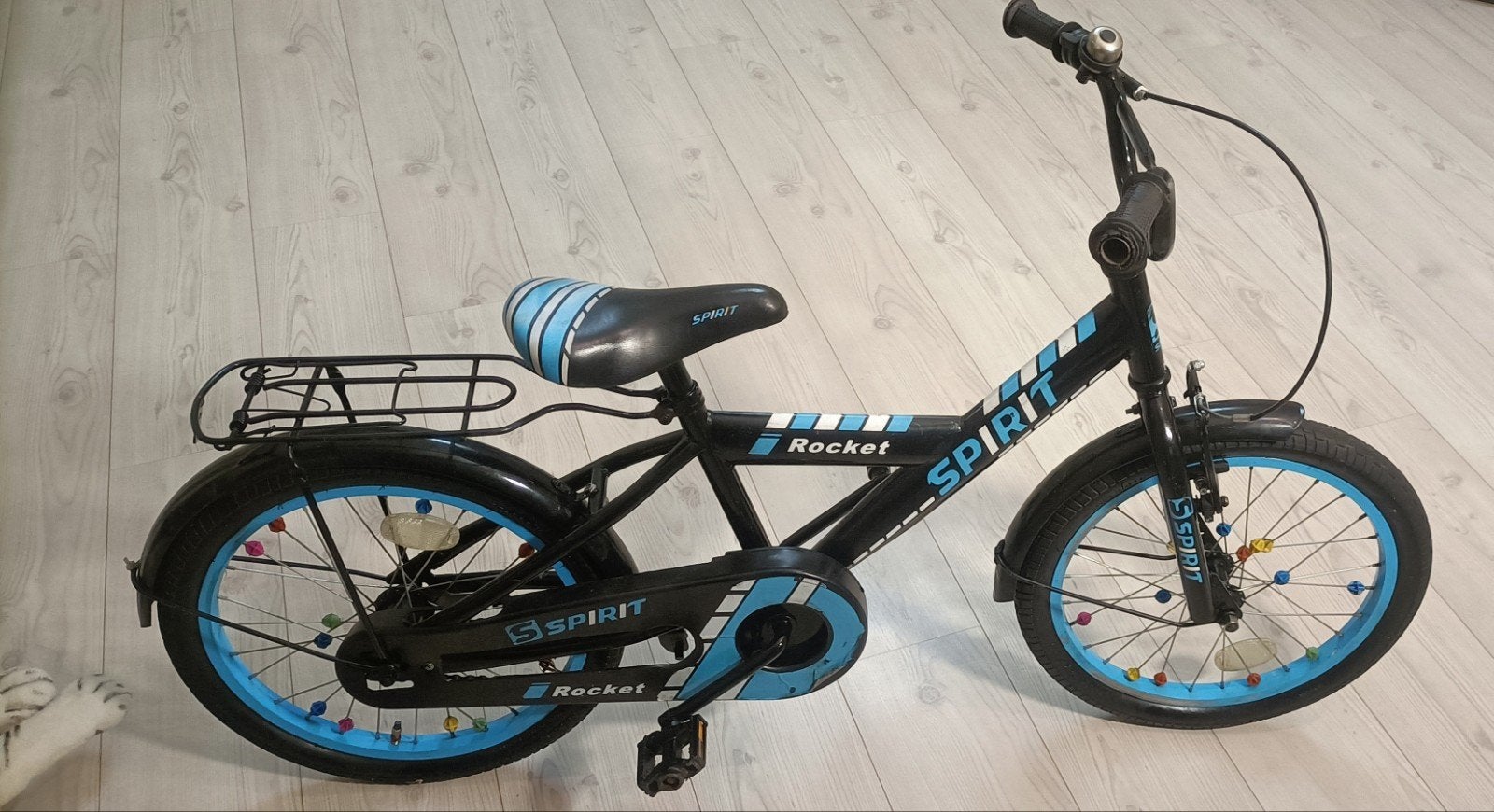 Spirit Rocket kinderfiets 18 inch met bagagedrager, Velgrem, Ophalen of Verzenden, Spirit, 16 tot 20 inch