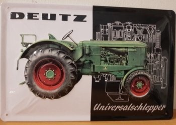 Deutz Universalschlepper tractor reclamebord van metaal deco, Reclamebord, Info@deconoord.nl, Deco Noord, Nieuw