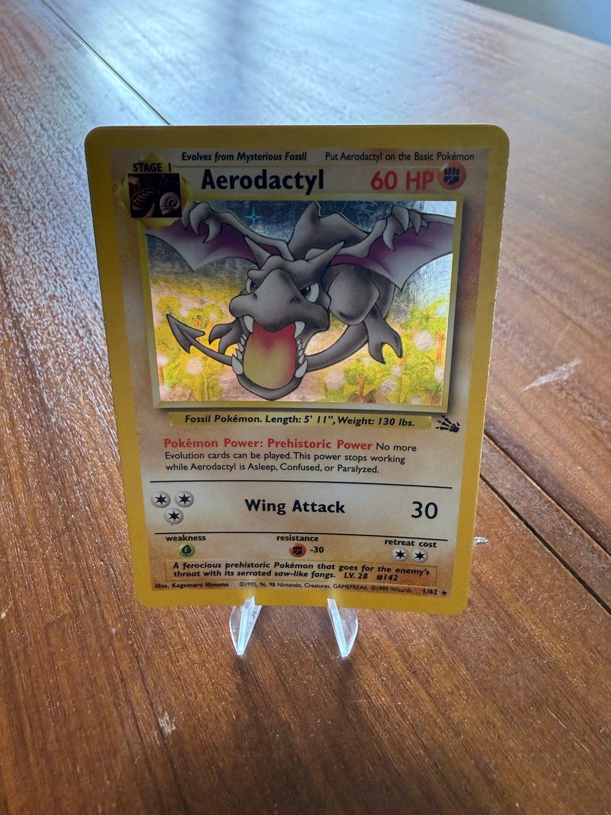 Aerodactyl Fossil Set 1/62, Ophalen of Verzenden, Gebruikt, Losse kaart
