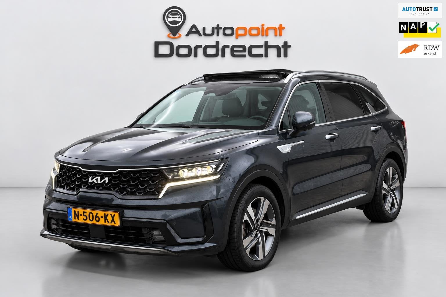 Kia Sorento 1.6 T-GDI Hybrid 2WD DynamicPlusLine 7p BOSE PAN, Auto's, Dealer onderhouden, Gebruikt, 4 cilinders, Blauw