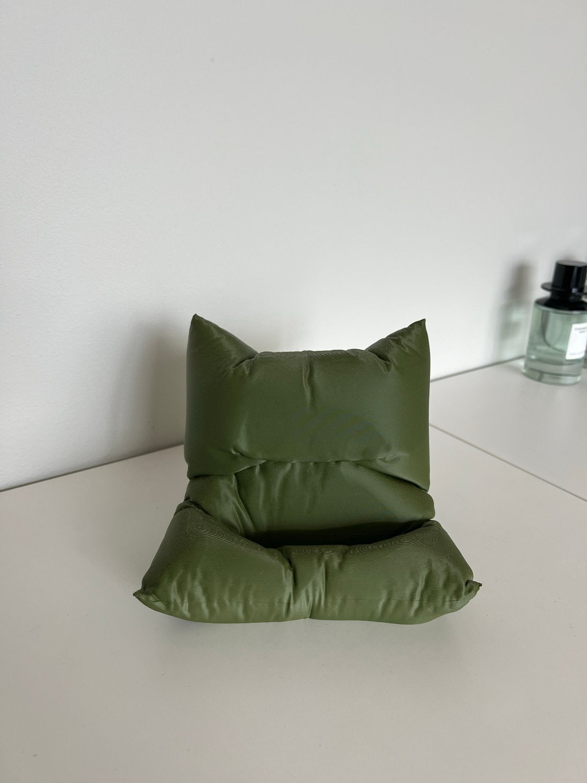 Groen opblaasbaar kussen/telefoonhouder, Huis en Inrichting, Woonaccessoires | Overige, Groen, Kunststof, Ophalen of Verzenden