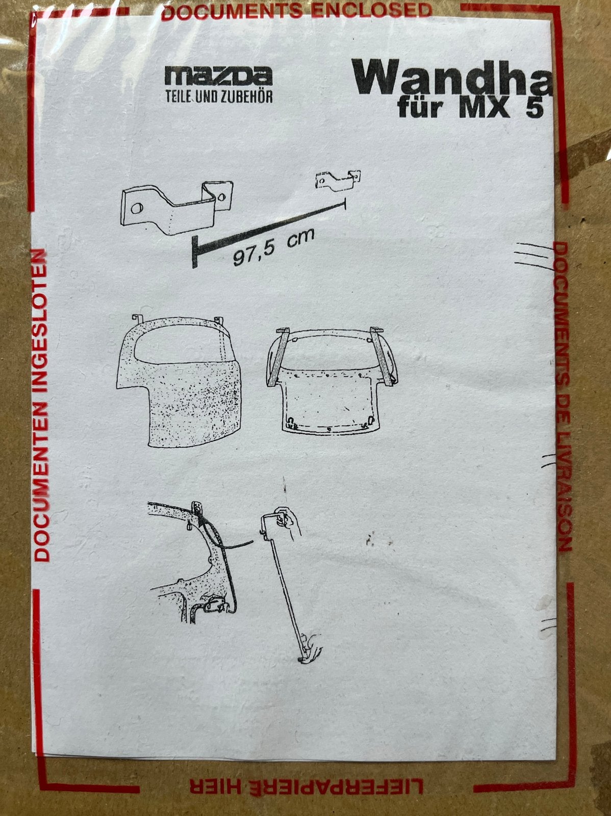 Ophangrekje/set voor Mazda MX-5 NA/NB hardtop, Verzenden, Nieuw, Mazda
