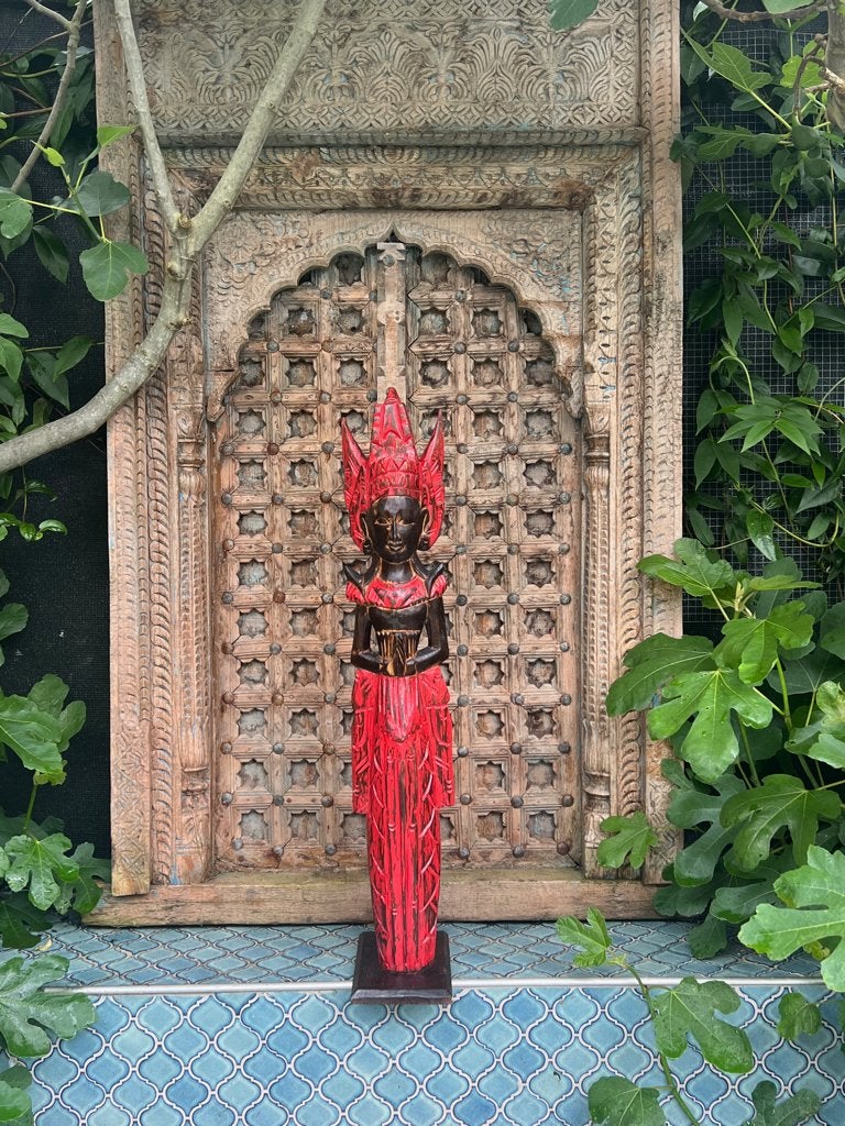Houtsnijwerk beeld uit Bali Indonesie 83 cm, Verburgt Vintage, Nieuw, Ophalen of Verzenden, https://verburgtvintage.nl/#contact
