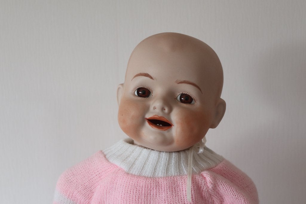 Baby pop met porseleinen hoofd. 50 cm. groot., Verzamelen, Ophalen of Verzenden, Zo goed als nieuw, Pop