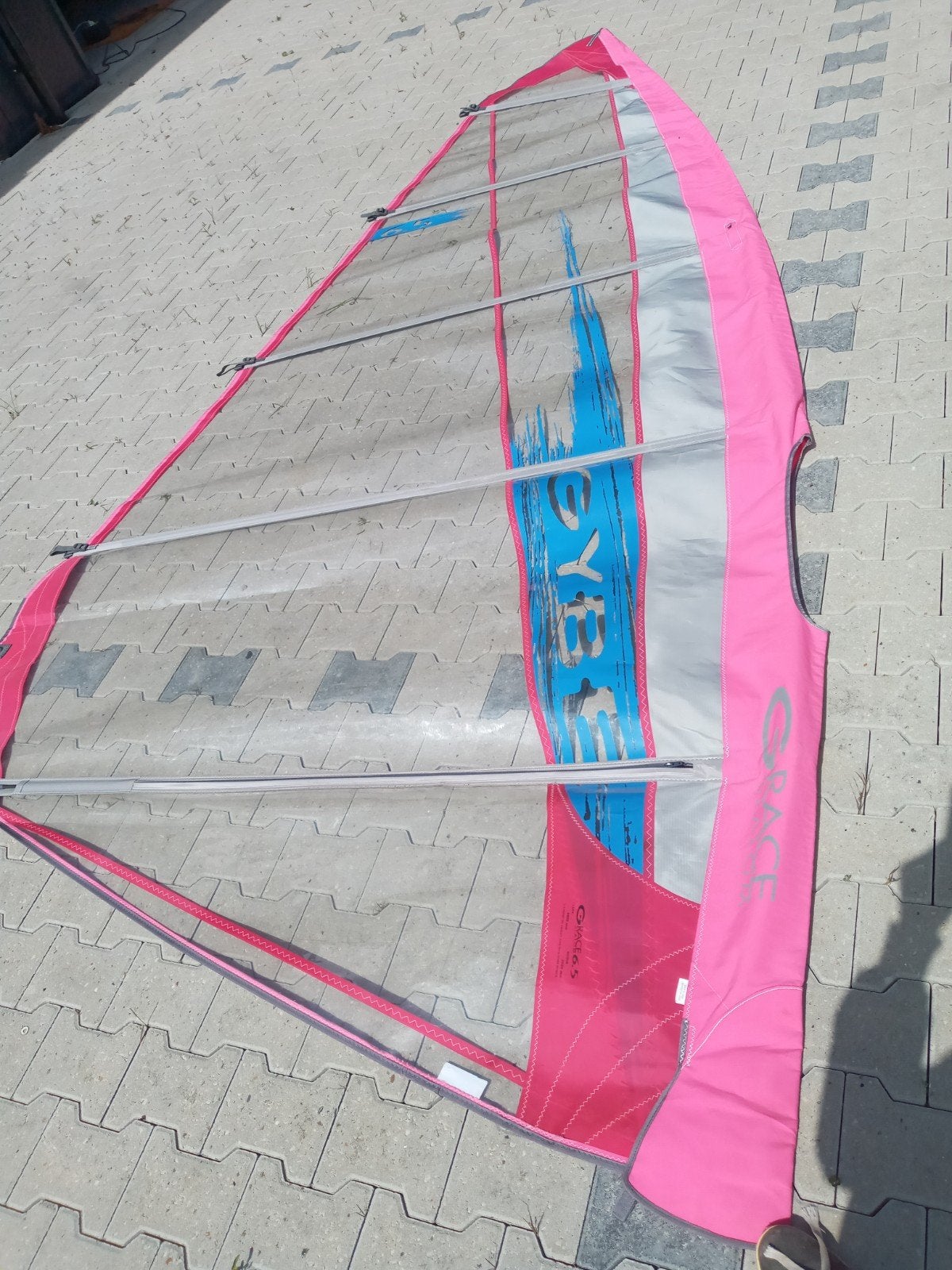 Surfzeil slalom 6,5m, Ophalen, Zeil