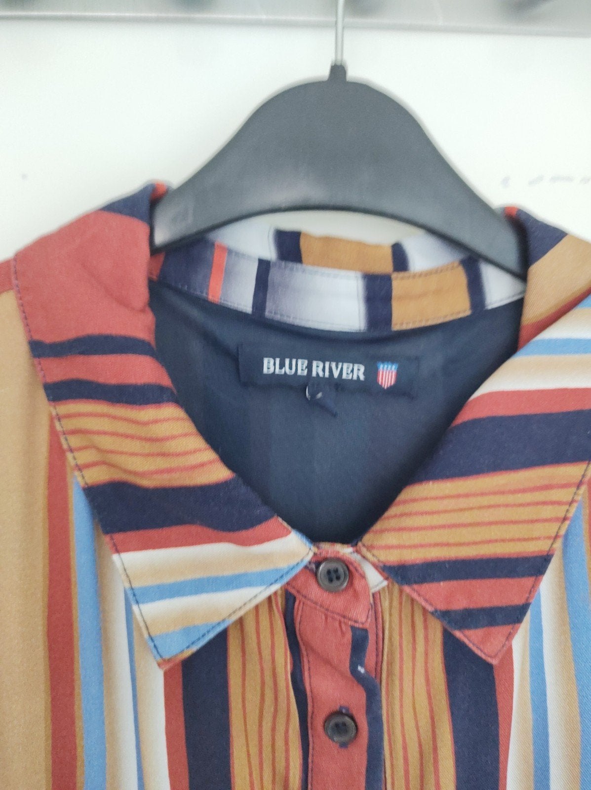 Blue River gestreepte maxi jurk - Maat 46, Kleding | Dames, Maat 46/48 (XL) of groter, Zo goed als nieuw, Blue River, Onder de knie