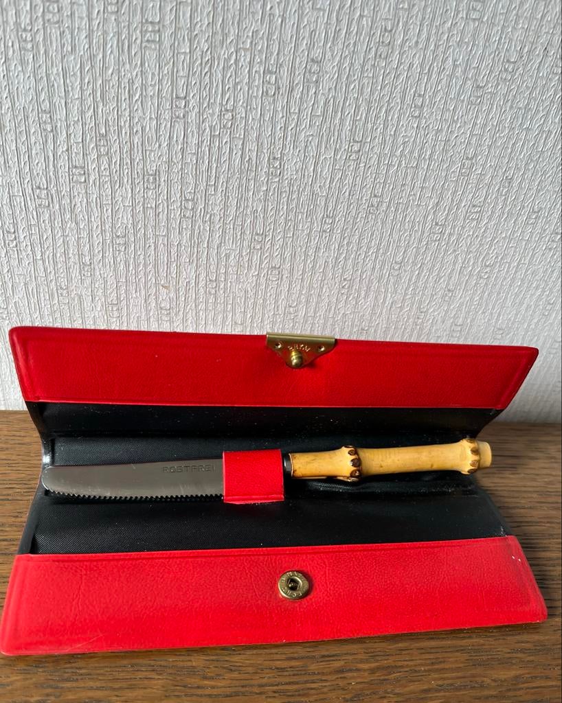 Vintage fruitmesje in etui, Ophalen of Verzenden
